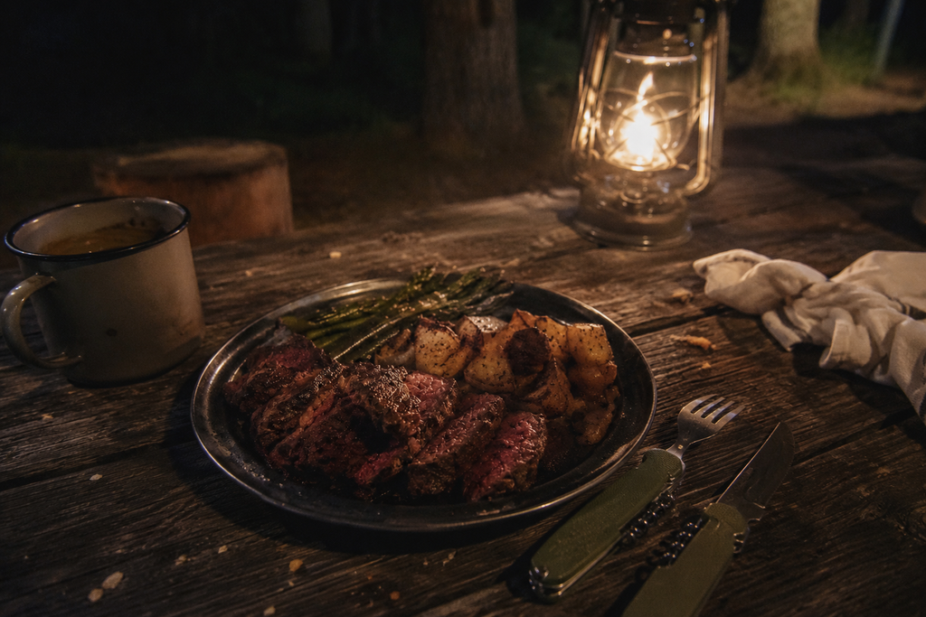 Sycamore Knoll Foldable Camp Utensil Set — Multi-Tool Knife Fork Spoon Combo