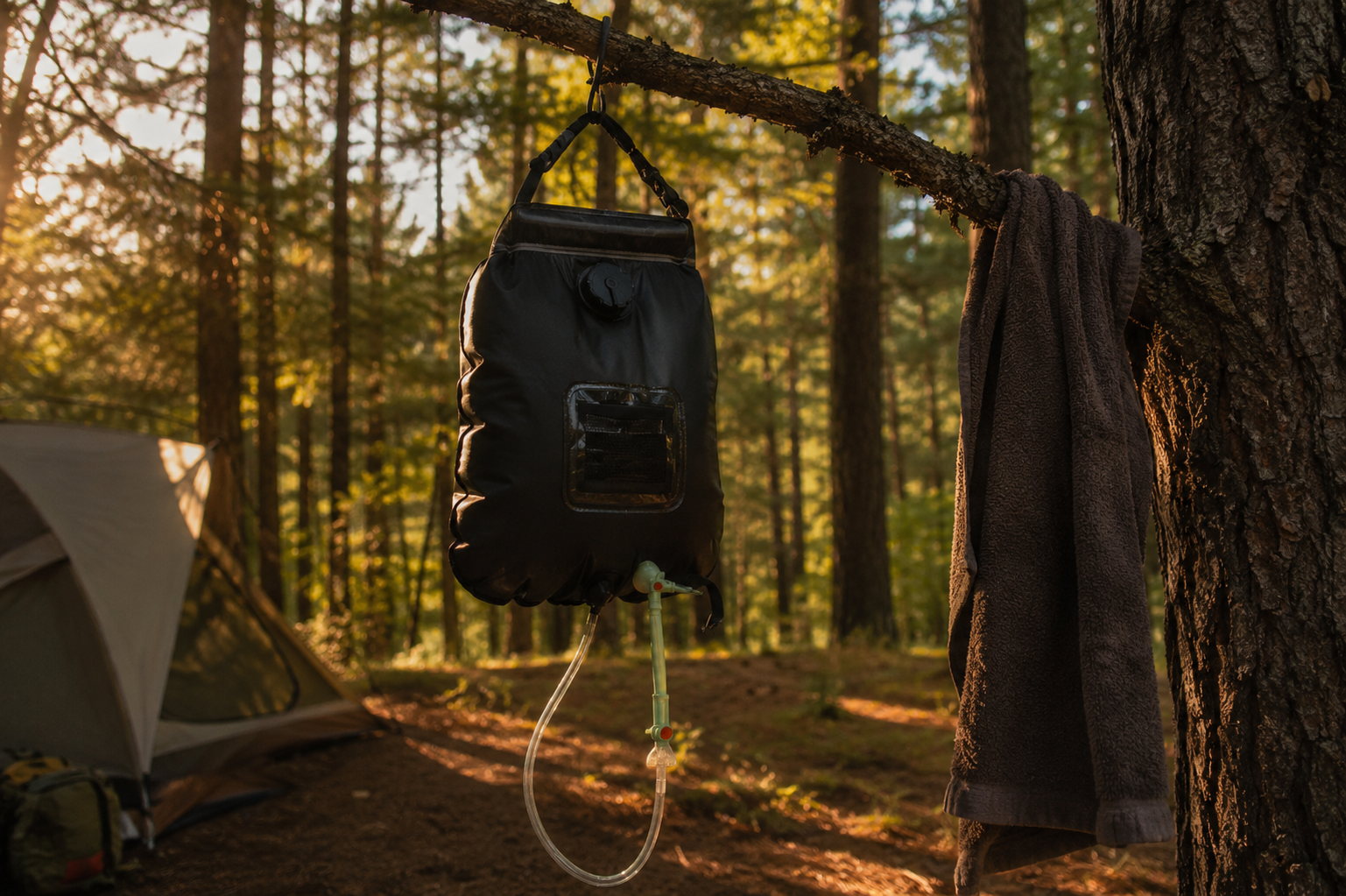 Sycamore Knoll Solar Camp Shower Bag — 20L Off-Grid Warm Shower