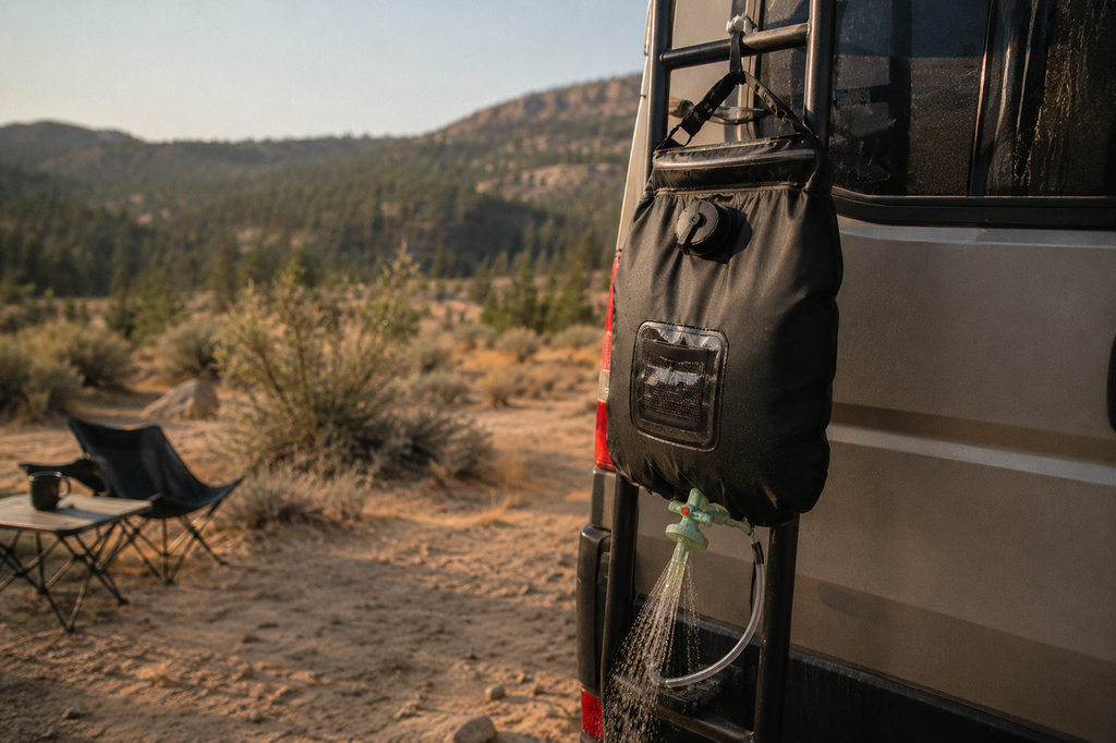 Sycamore Knoll Solar Camp Shower Bag — 20L Off-Grid Warm Shower